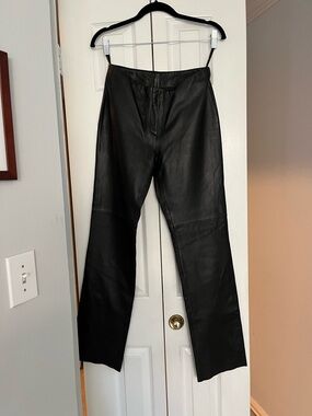 Bebe 100% Genuine Leather Straight Leg Pants